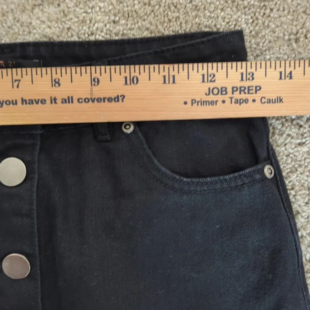 Forever 21 Black Denim Button-Front Skirt Size S - Picture 5 of 7